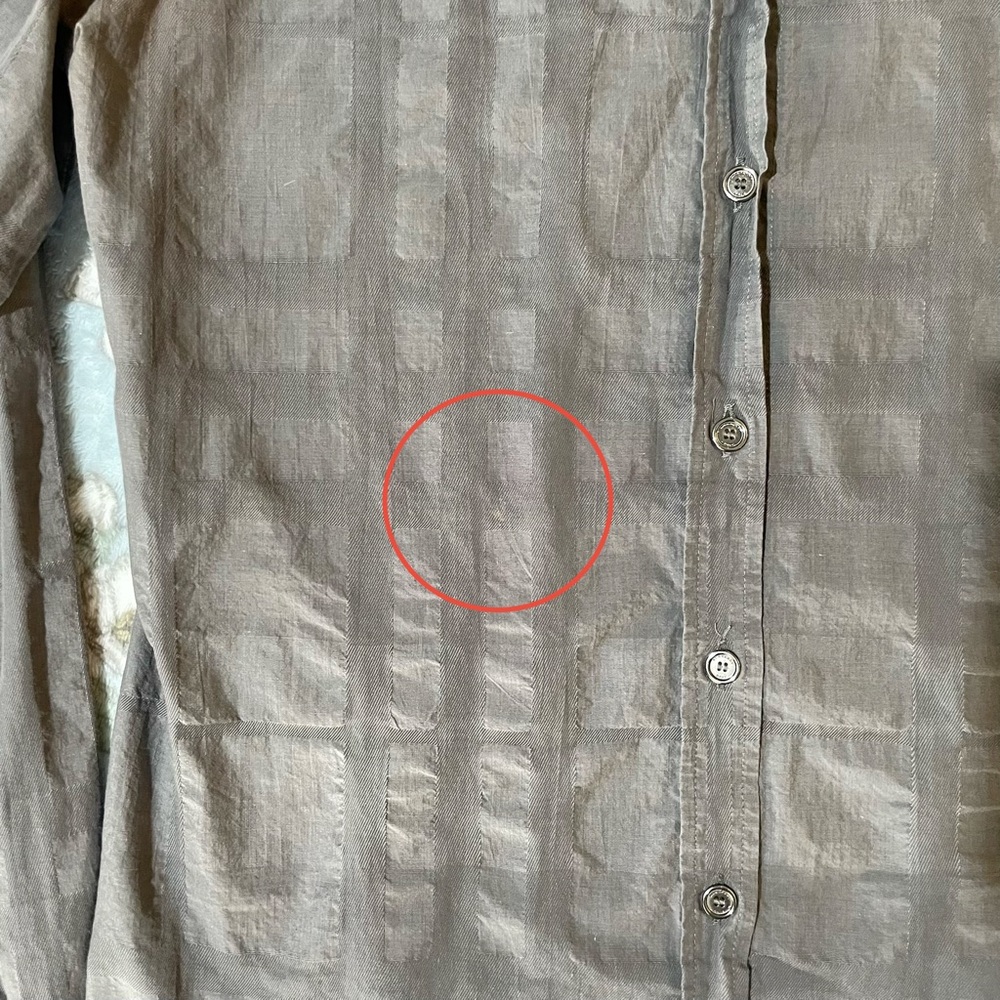 BURBERRY BRIT Gray Nova Check Button Down Shirt Small - Picture 6 of 11